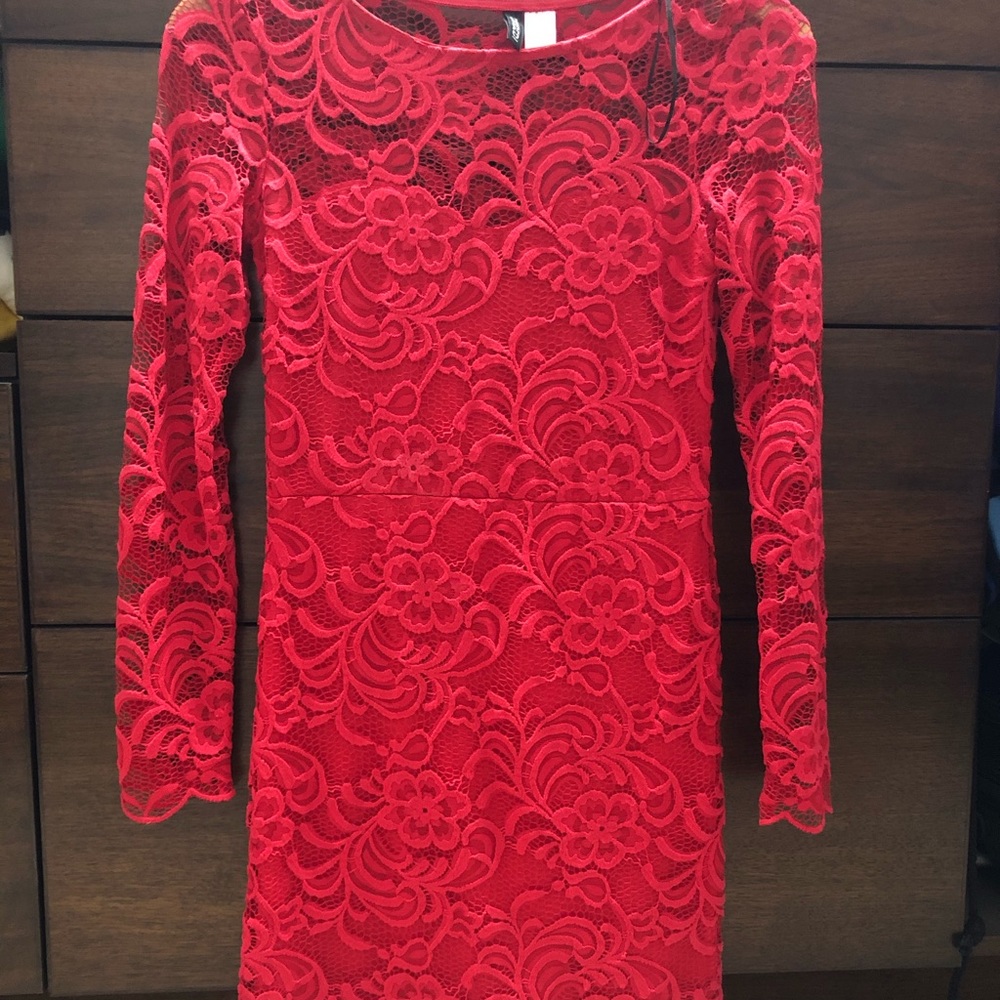 H&M Divided Red lace dress